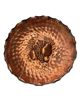 Vintage Gregorian Decorative Hammered Copper Fruit Bowl